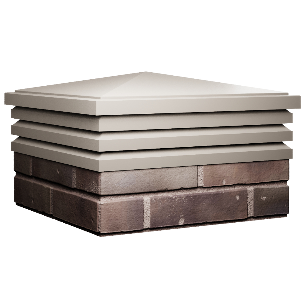 Колпак Zking Бона ХайТек Бежевый на столб 2х2 кирпича (513х513мм) в Майкопе фото