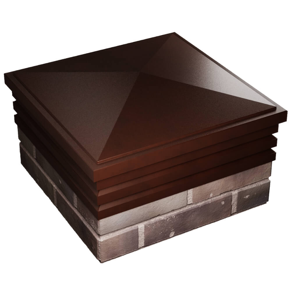 Колпак Zking Бона ХайТек Коричневый на столб 2х2 кирпича (513х513мм) в Майкопе фото