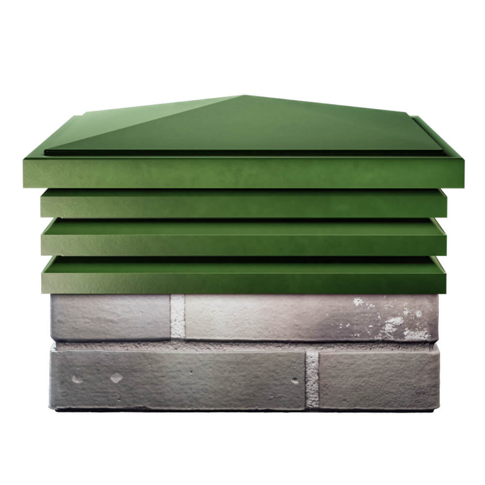 Колпак Zking Бона ХайТек Зеленый на столб 1.5х1.5 кирпича (385х385мм) Майкоп фото