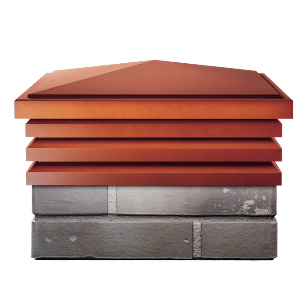 Колпак Zking Бона ХайТек Красный на столб 1.5х1.5 кирпича (385х385мм) Майкоп фото