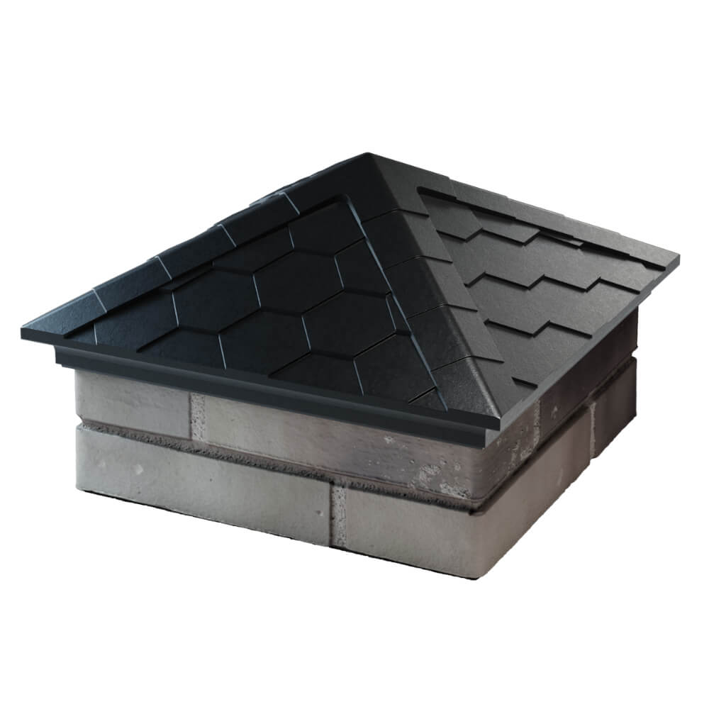 Колпак Zking Эверест Черный на столб 1.5х1.5 кирпича (390х390мм) в Майкопе фото