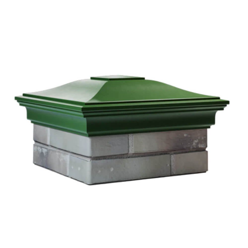 Колпак Zking Монблан Зеленый на столб 1.5х1.5 еврокирпича 0.7НФ (355х355мм) в Майкопе фото