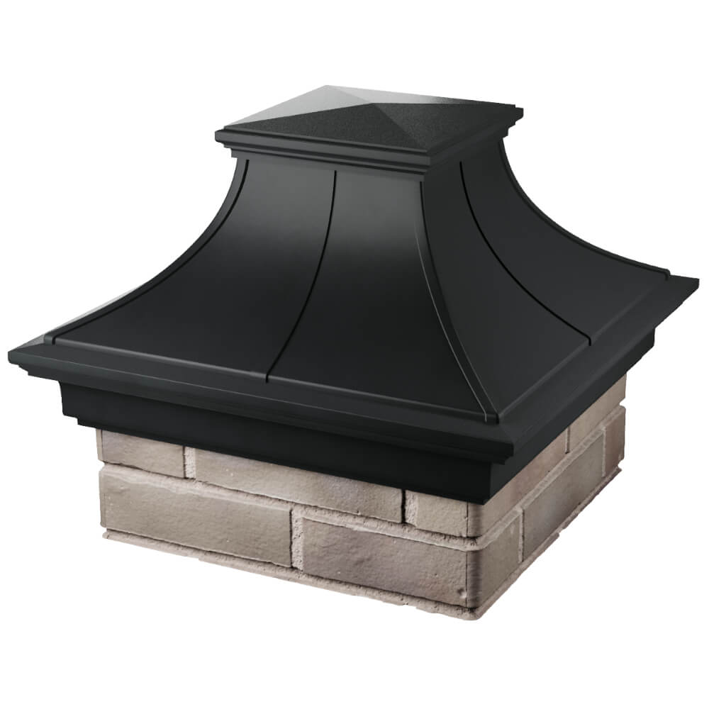 Колпак Zking Монблан Премиум Черный на столб 1.5х1.5 кирпича (385х385мм) в Майкопе фото
