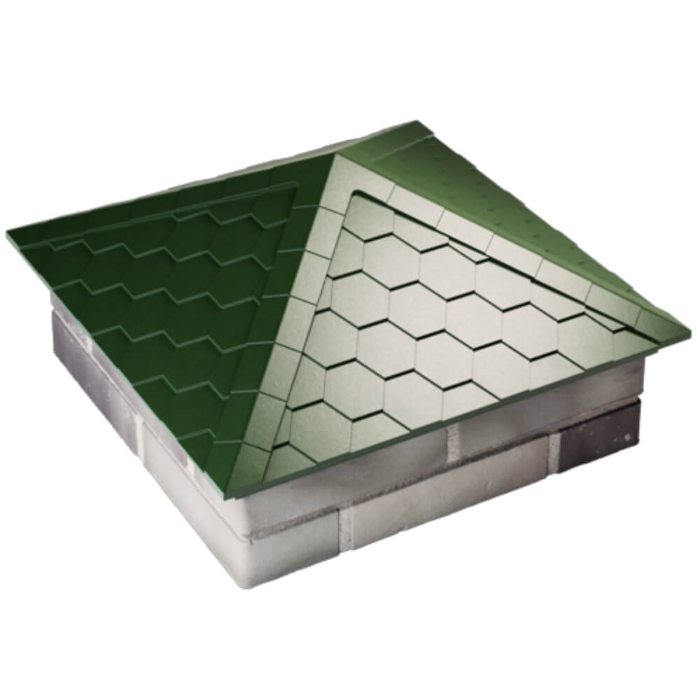 Колпак Zking Эверест Зеленый на столб 2х2 кирпича (535х535мм) Майкоп фото