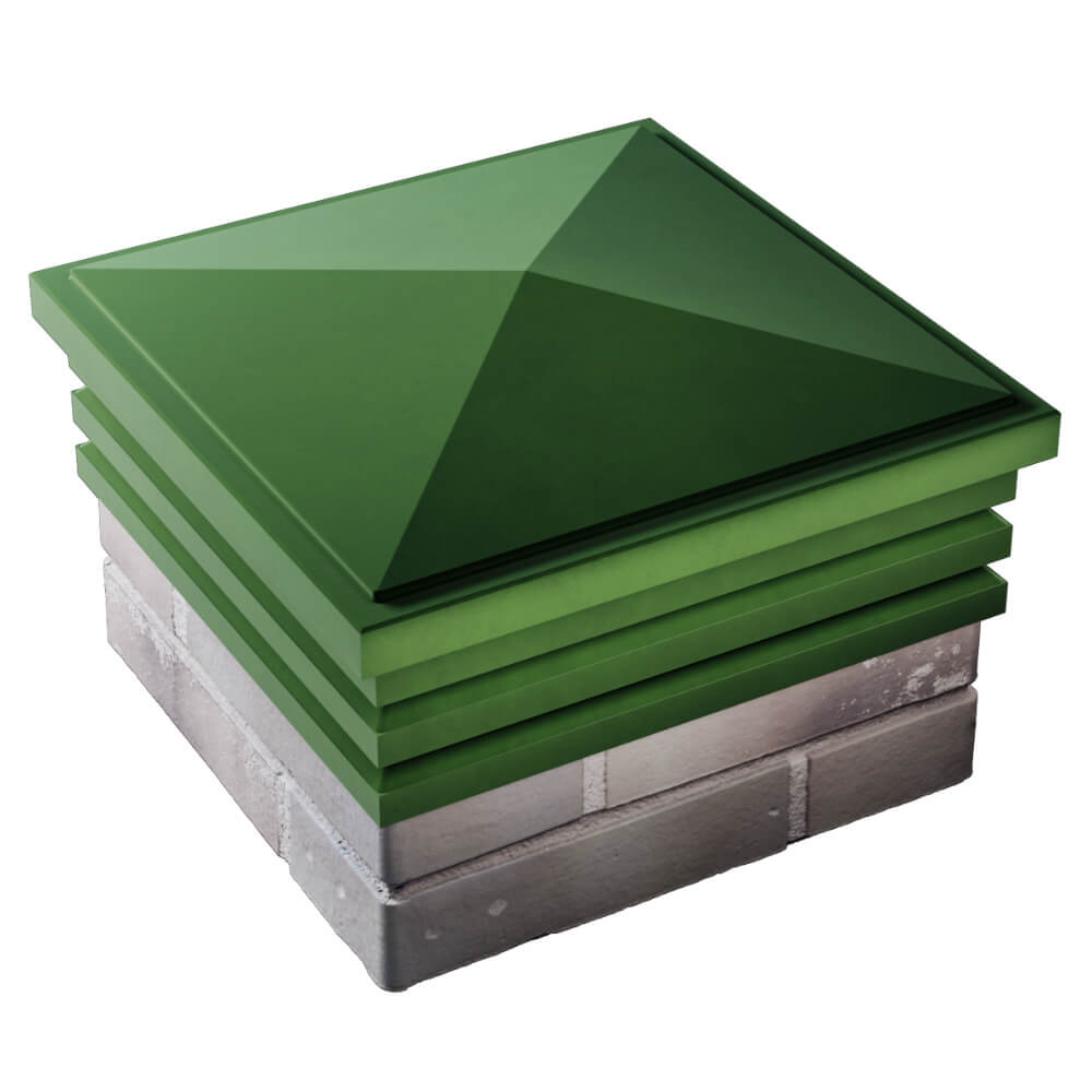 Колпак Zking Бона ХайТек Зеленый на столб 1.5х1.5 кирпича (385х385мм) в Майкопе фото