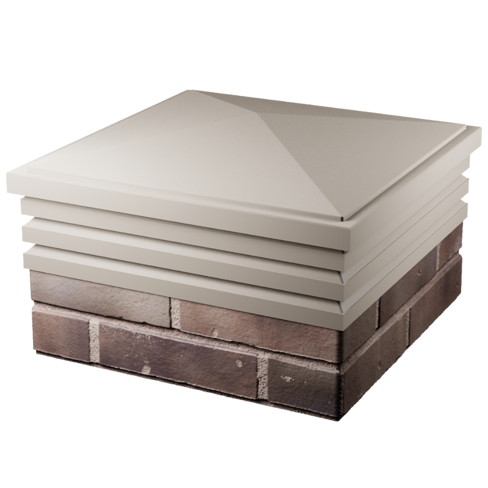 Колпак Zking Бона ХайТек Бежевый на столб 2х2 кирпича (513х513мм) в Майкопе фото