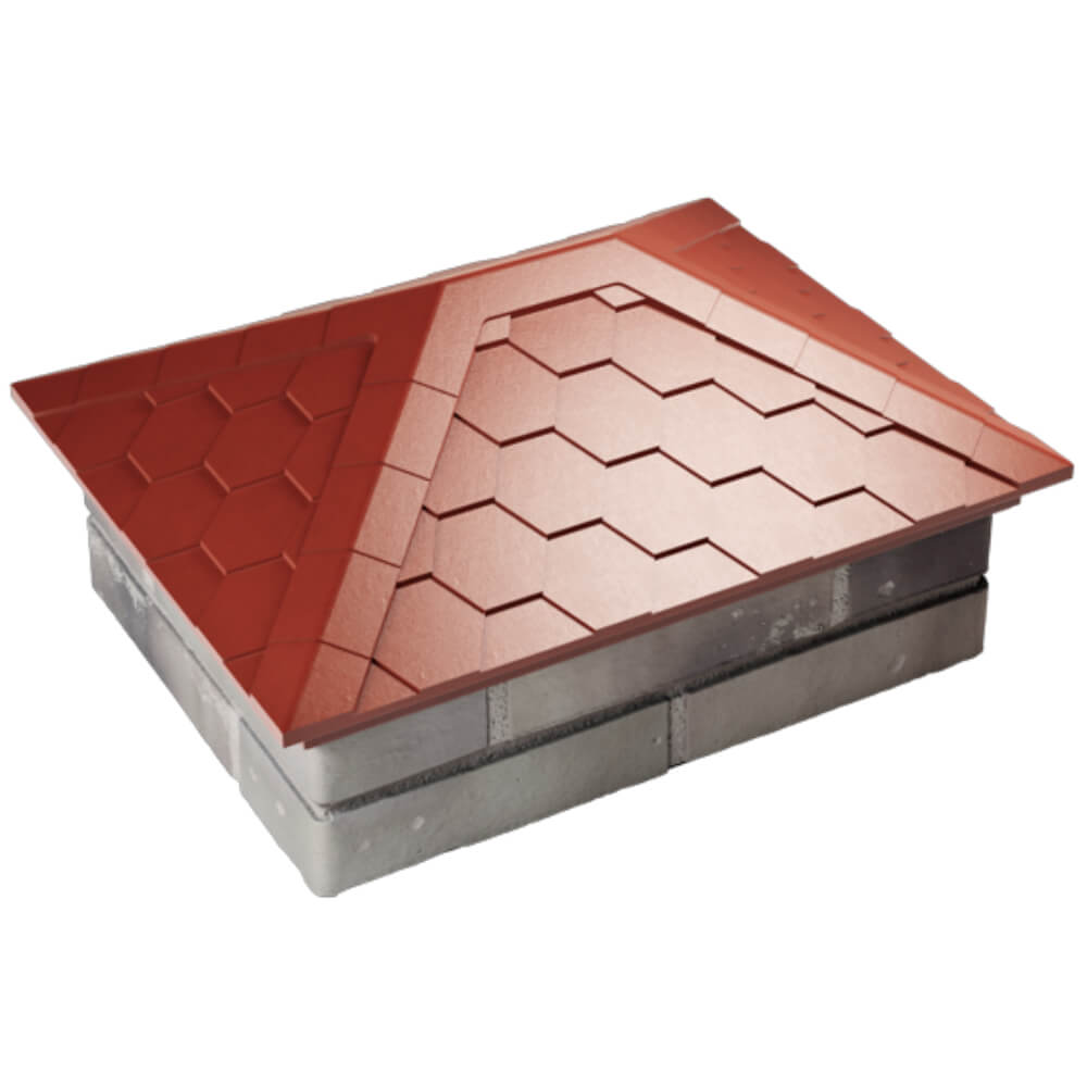 Колпак Zking Эверест Красный на столб 2х1.5 кирпича (520х390мм) Майкоп фото