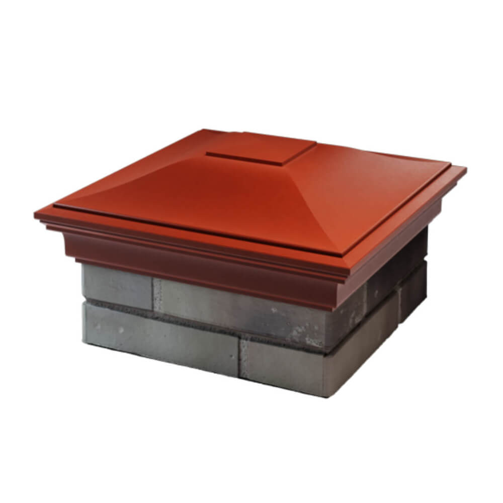 Колпак Zking Монблан Красный на столб 1.5х1.5 еврокирпича 0.7НФ (355х355мм) в Майкопе фото