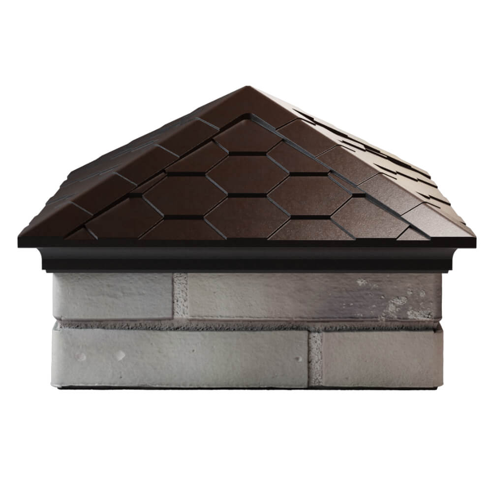 Колпак Zking Эверест Коричневый на столб 1.5х1.5 кирпича (390х390мм) Майкоп фото