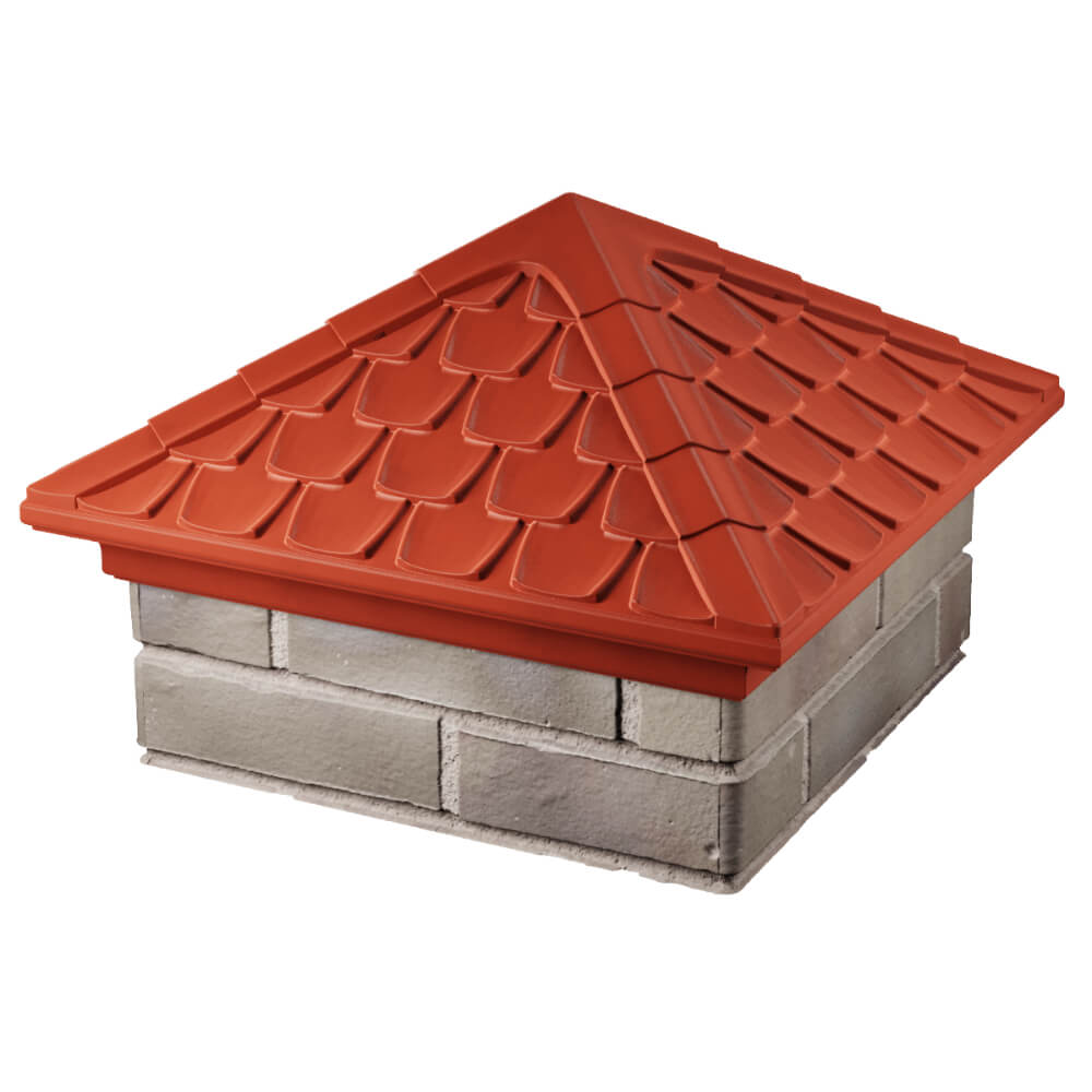 Колпак Zking Эльбрус Красный на столб 1.5х1.5 кирпича (385х385мм) в Майкопе фото