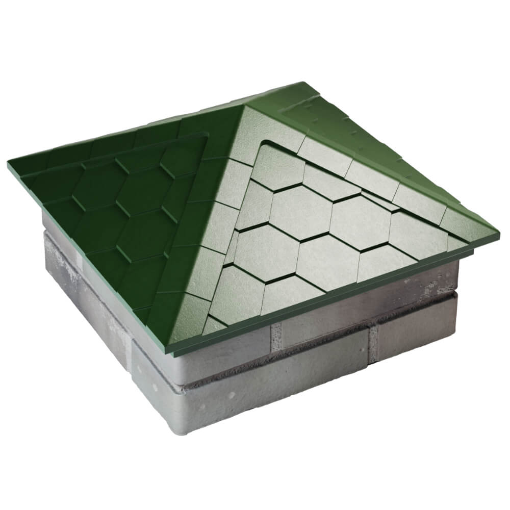 Колпак Zking Эверест Зеленый на столб 1.5х1.5 кирпича (390х390мм) в Майкопе фото