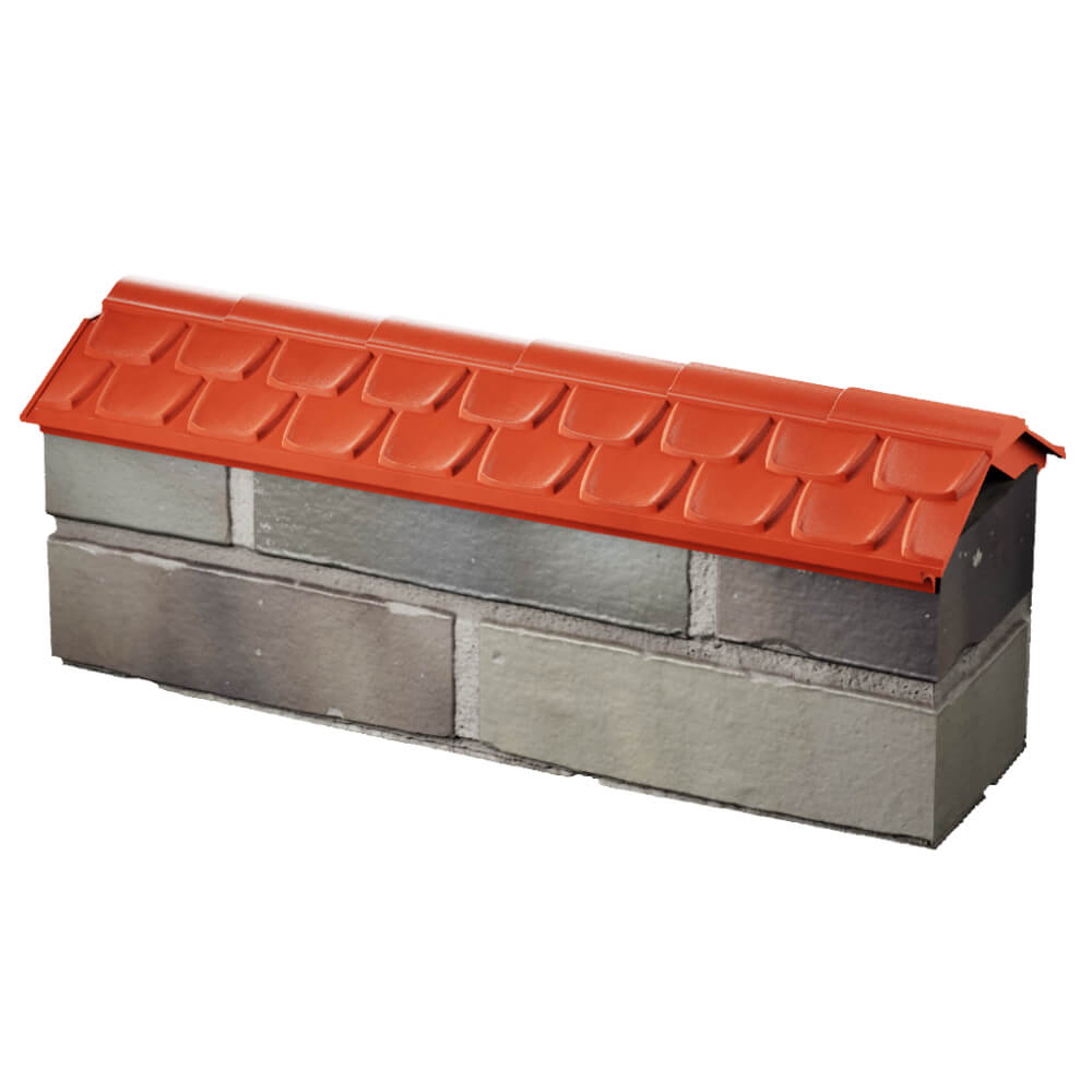 Парапет Zking Эльбрус Красный с посадкой на 0.5 кирпича (130мм) в Майкопе фото