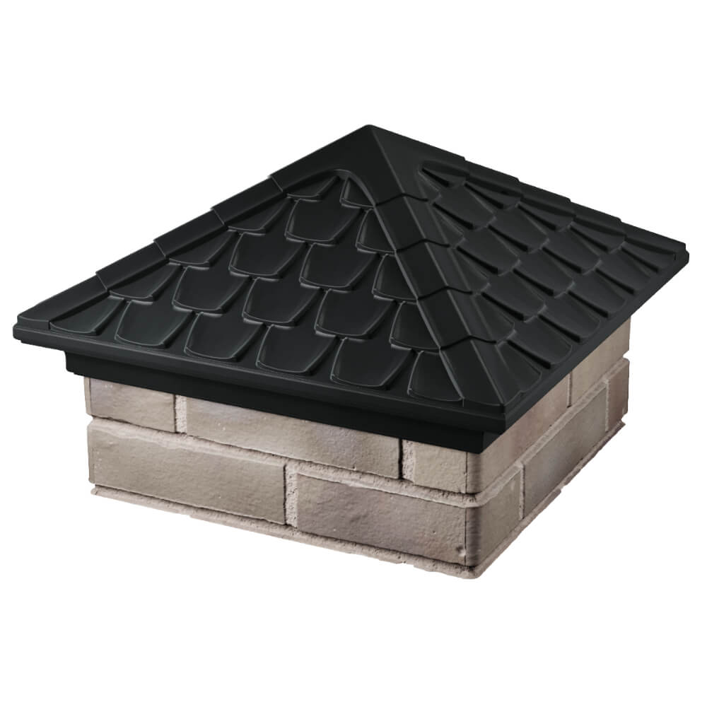 Колпак Zking Эльбрус Черный на столб 1.5х1.5 кирпича (385х385мм) в Майкопе фото