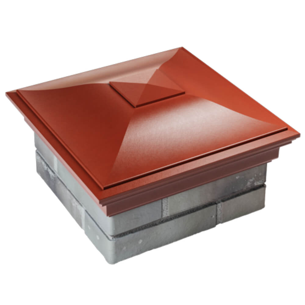 Колпак Zking Монблан Красный на столб 1.5х1.5 кирпича (385х385мм) в Майкопе фото