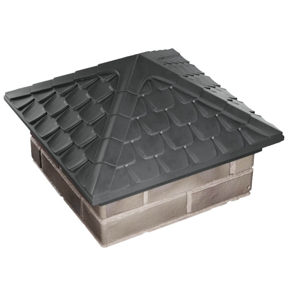 Колпак Zking Эльбрус Серый на столб 1.5х1.5 кирпича (385х385мм) в Майкопе фото