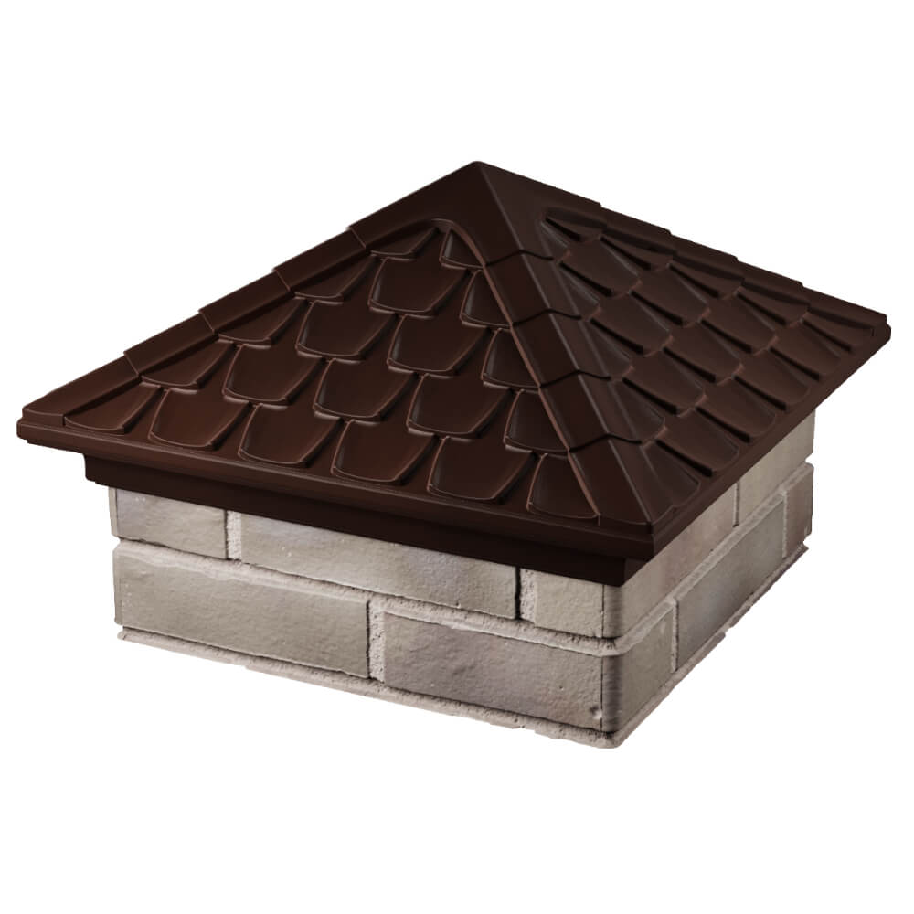 Колпак Zking Эльбрус Коричневый на столб 1.5х1.5 кирпича (385х385мм) в Майкопе фото