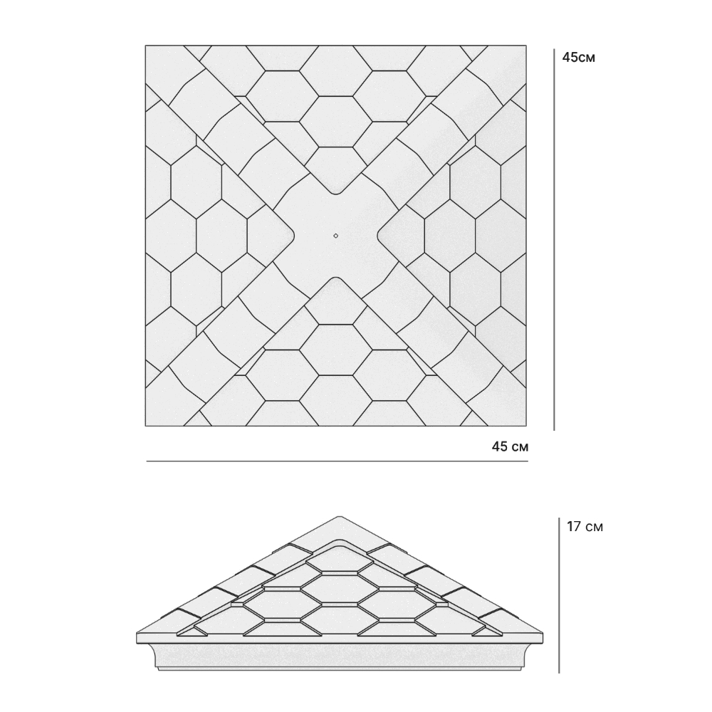 Колпак Zking Эверест Бежевый на столб 1.5х1.5 кирпича (390х390мм) в Майкопе фото