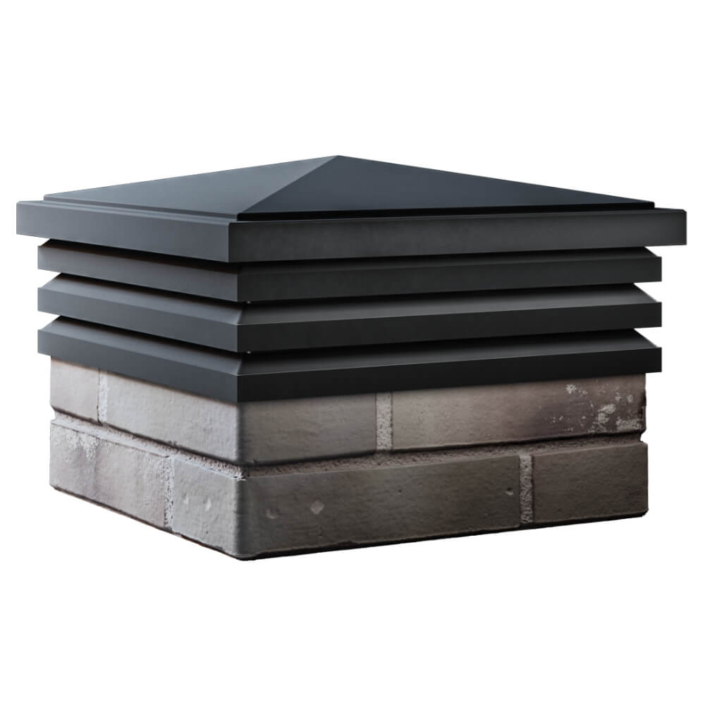 Колпак Zking Бона ХайТек Черный на столб 1.5х1.5 кирпича (385х385мм) в Майкопе фото