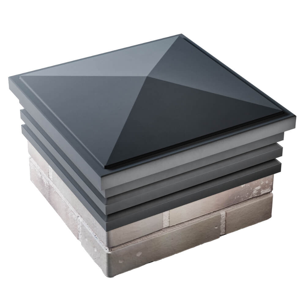 Колпак Zking Бона ХайТек Серый на столб 1.5х1.5 кирпича (385х385мм) в Майкопе фото