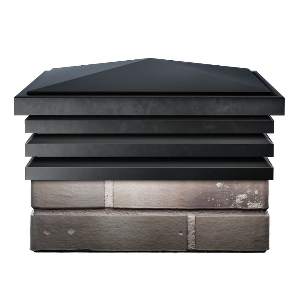 Колпак Zking Бона ХайТек Черный на столб 1.5х1.5 кирпича (385х385мм) Майкоп фото