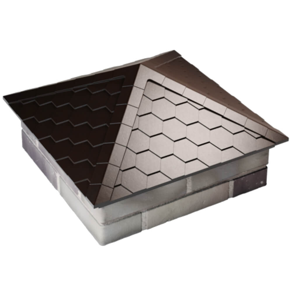 Колпак Zking Эверест Коричневый на столб 2х2 кирпича (535х535мм) Майкоп фото