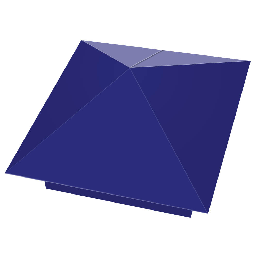 Колпак металлический 400х400мм RAL5002 Синий Ультрамарин заборный Майкоп фото