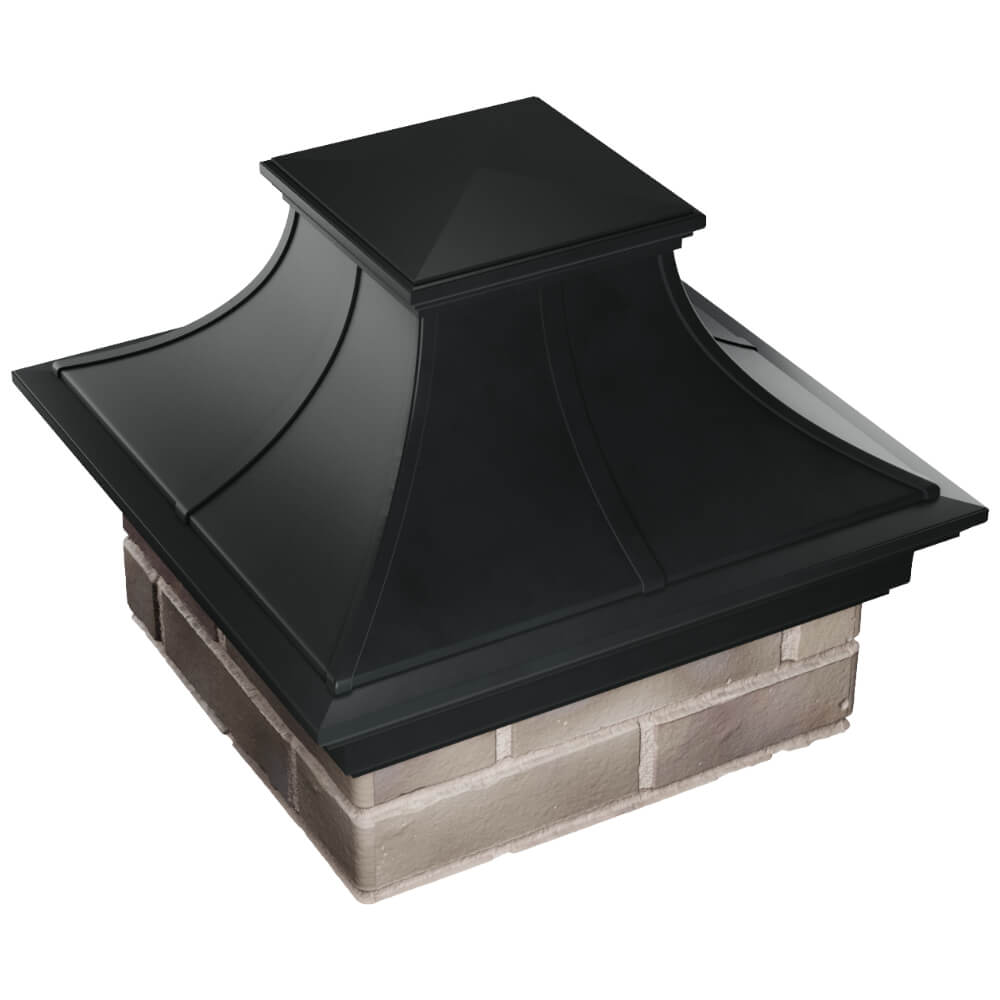 Колпак Zking Монблан Премиум Черный на столб 1.5х1.5 кирпича (385х385мм) в Майкопе фото