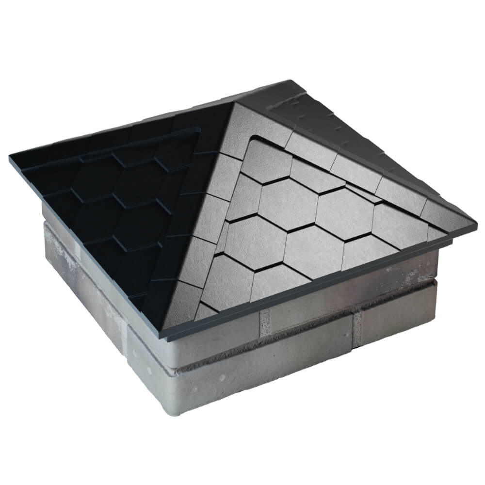 Колпак Zking Эверест Черный на столб 1.5х1.5 кирпича (390х390мм) в Майкопе фото