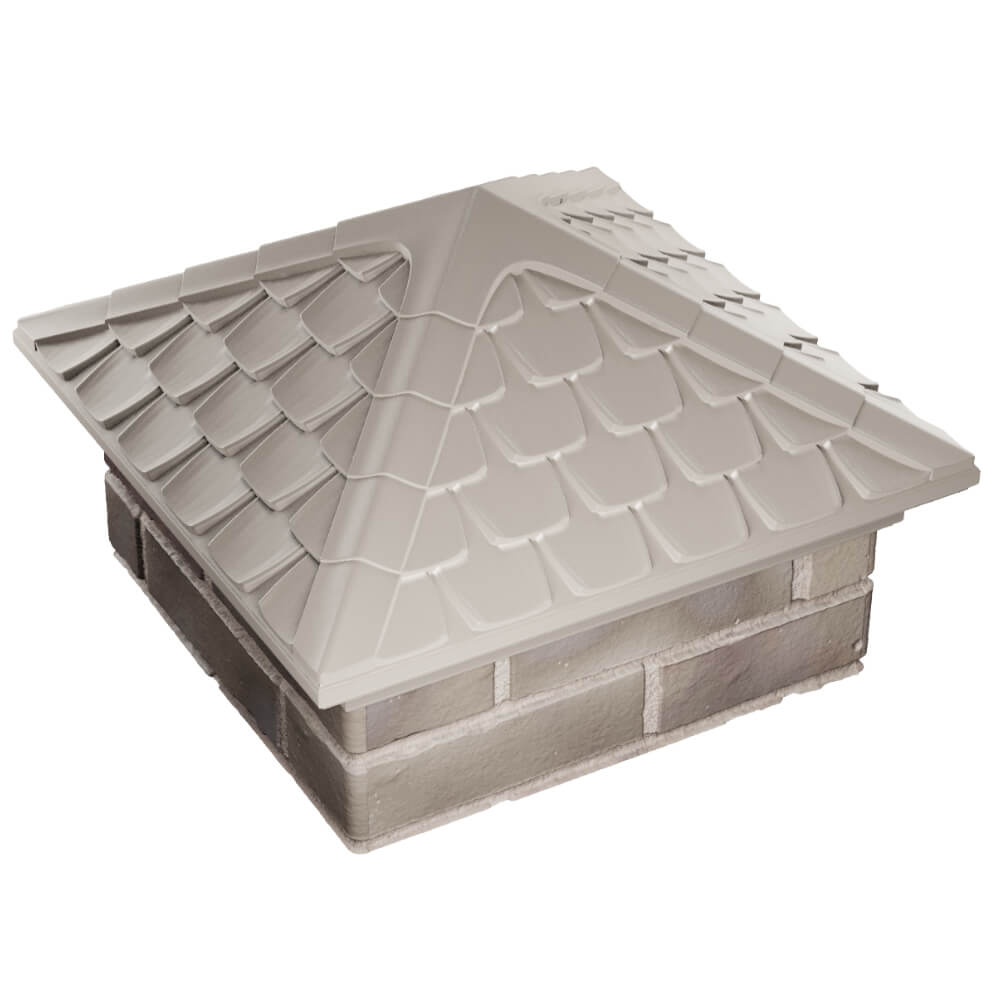 Колпак Zking Эльбрус Бежевый на столб 1.5х1.5 кирпича (385х385мм) в Майкопе фото