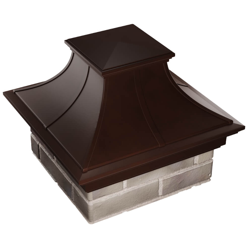 Колпак Zking Монблан Премиум Коричневый на столб 1.5х1.5 кирпича (385х385мм) в Майкопе фото