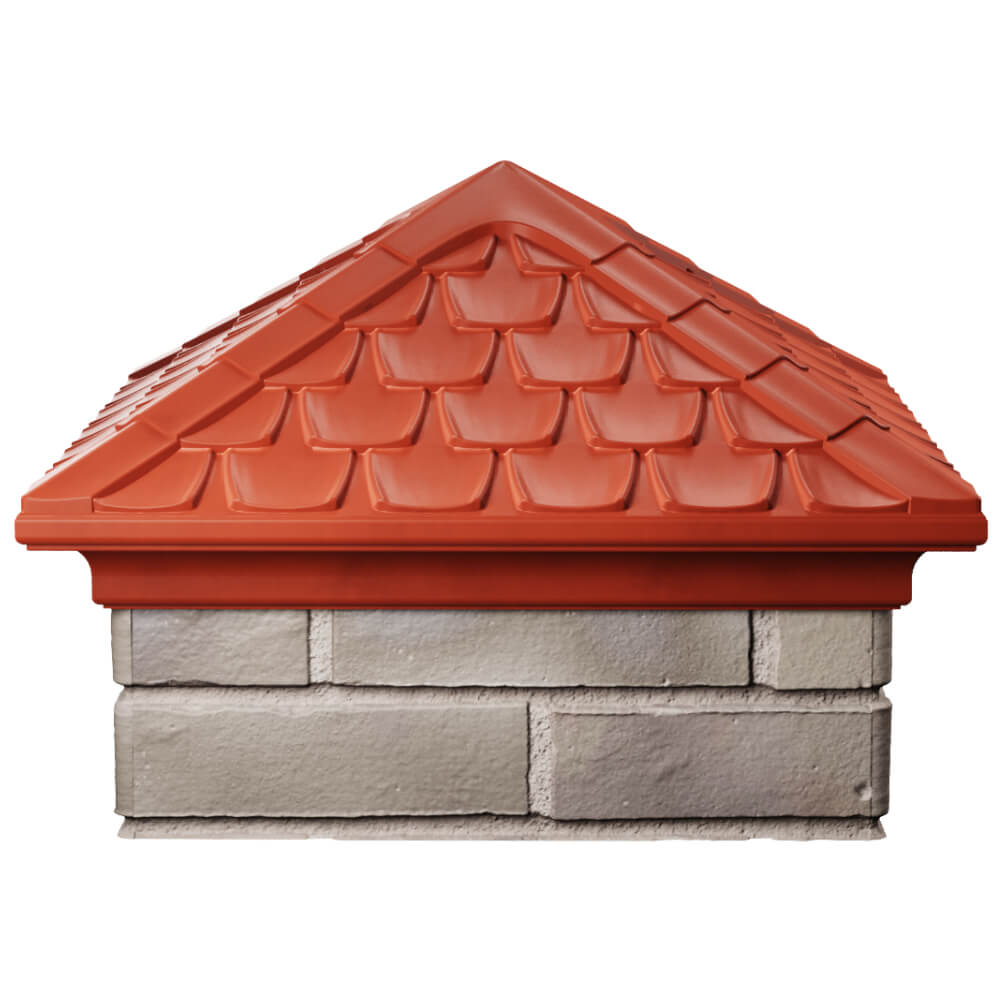 Колпак Zking Эльбрус Красный на столб 1.5х1.5 кирпича (385х385мм) Майкоп фото