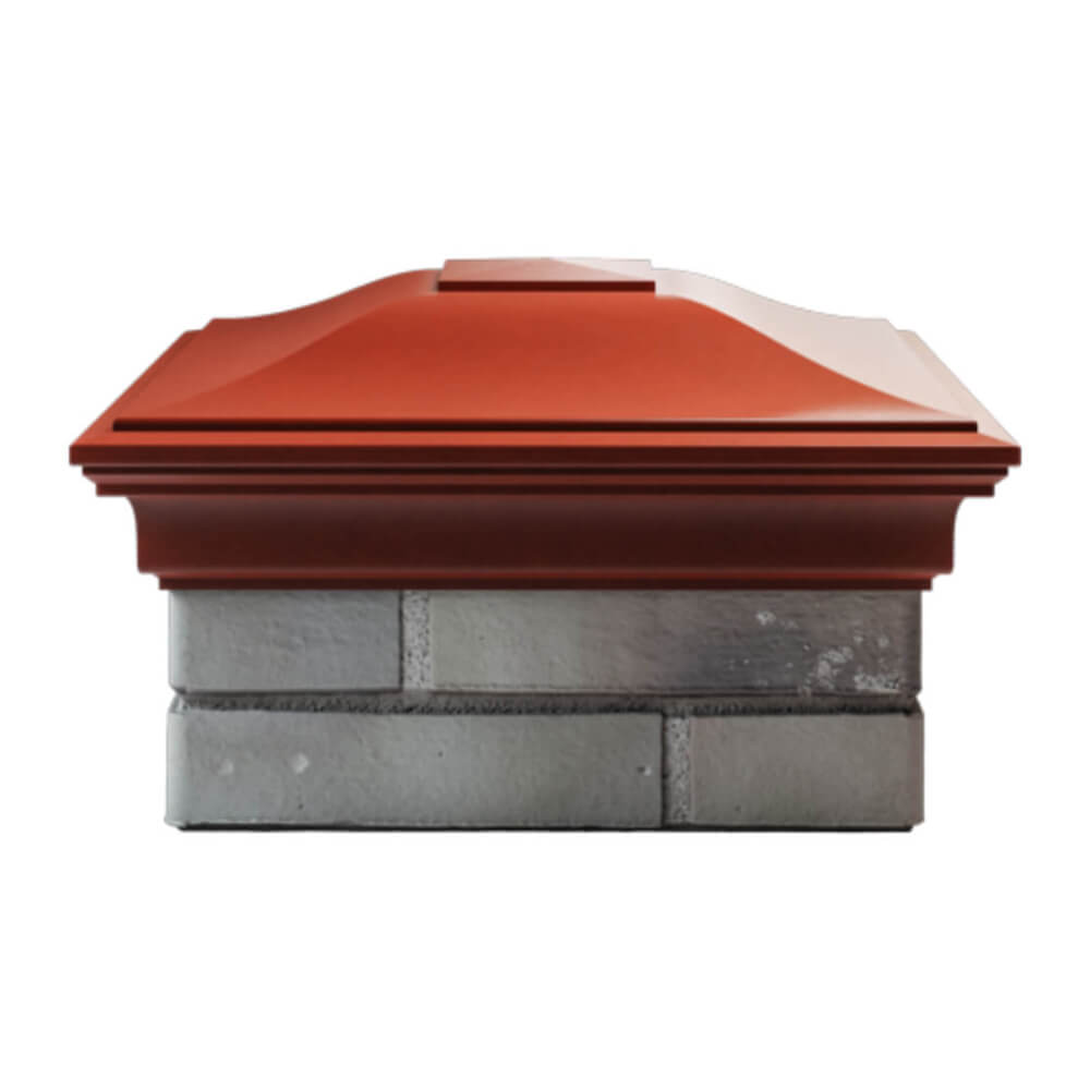 Колпак Zking Монблан Красный на столб 1.5х1.5 еврокирпича 0.7НФ (355х355мм) Майкоп фото