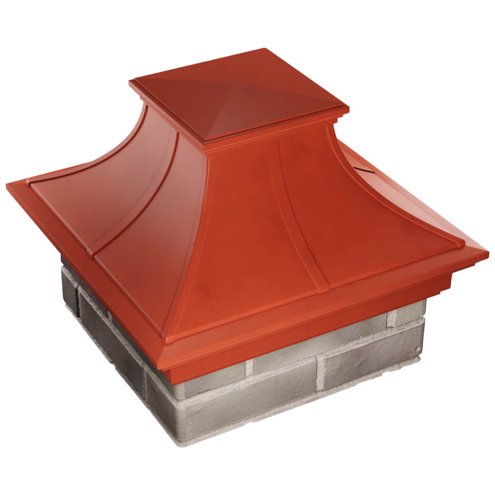 Колпак Zking Монблан Премиум Красный на столб 1.5х1.5 кирпича (385х385мм) в Майкопе фото