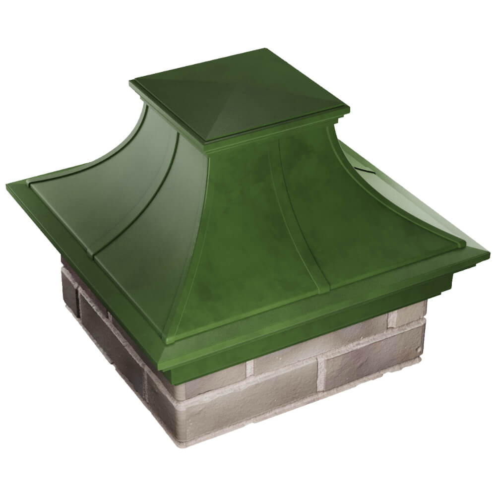 Колпак Zking Монблан Премиум Зеленый на столб 1.5х1.5 кирпича (385х385мм) в Майкопе фото