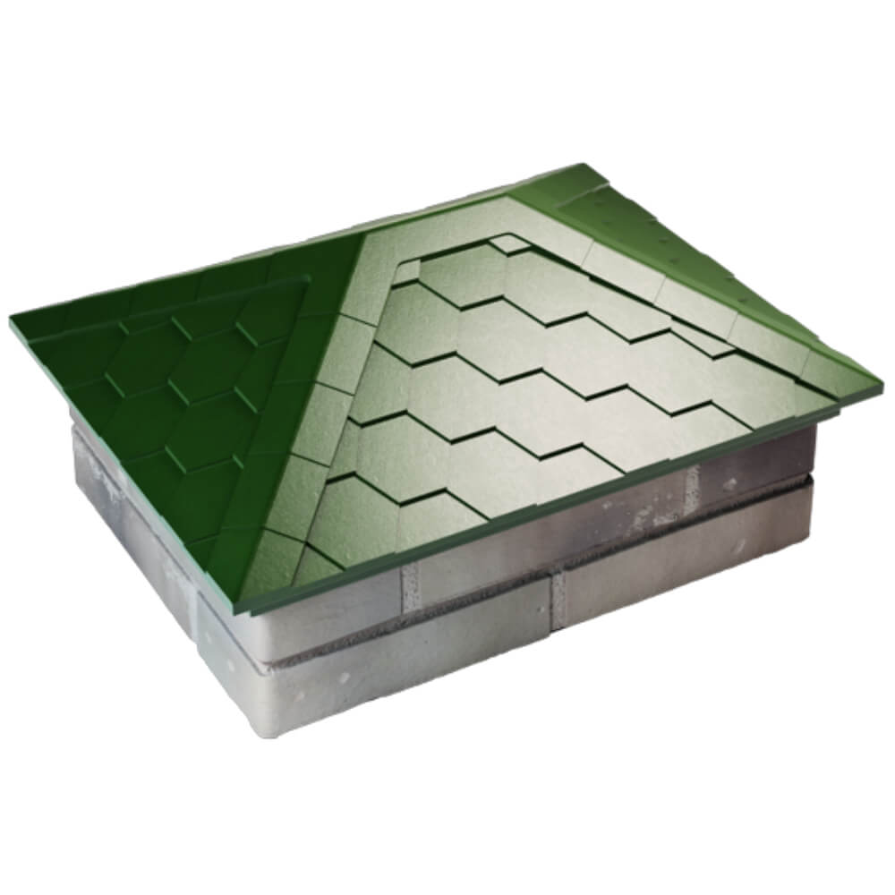 Колпак Zking Эверест Зеленый на столб 2х1.5 кирпича (520х390мм) Майкоп фото