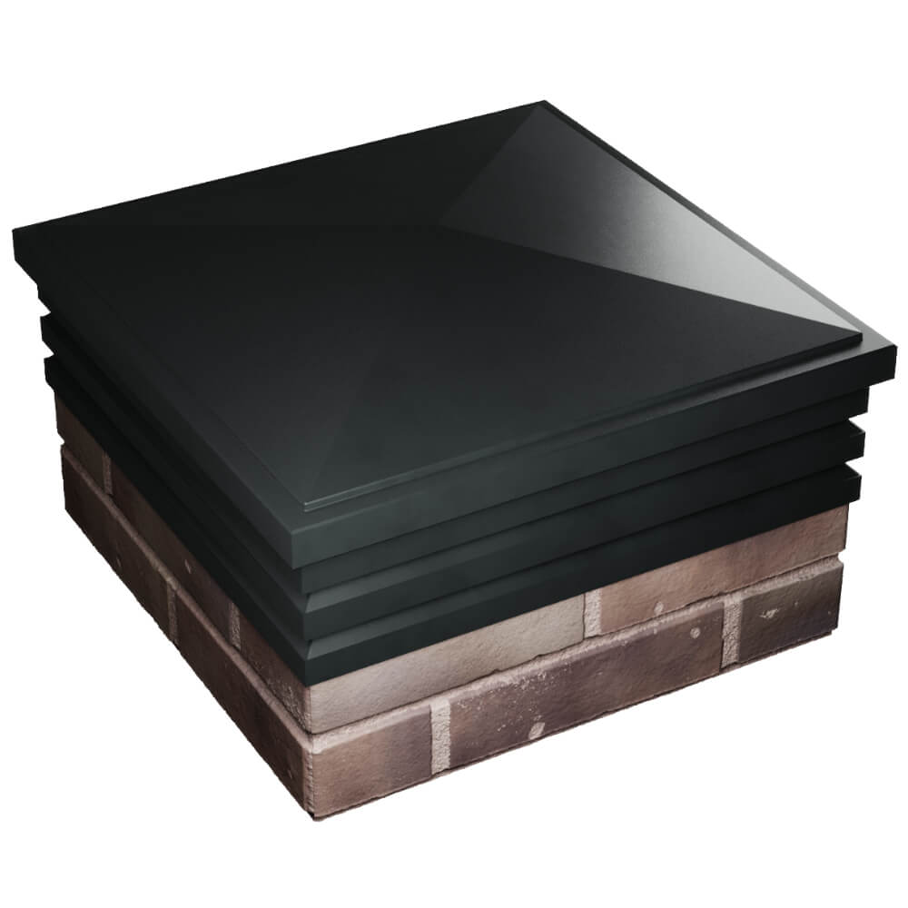 Колпак Zking Бона ХайТек Черный на столб 2х2 кирпича (513х513мм) в Майкопе фото