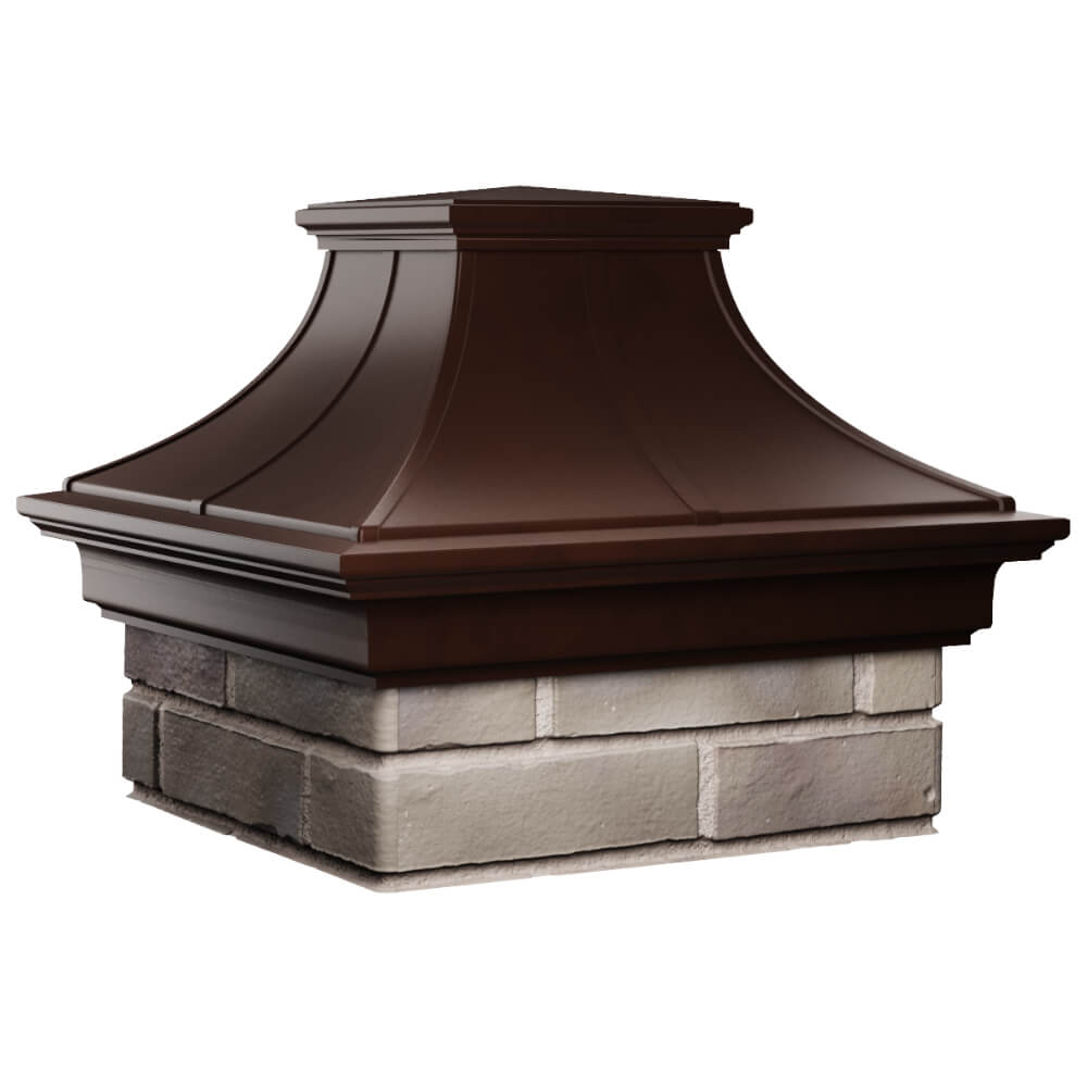 Колпак Zking Монблан Премиум Коричневый на столб 1.5х1.5 кирпича (385х385мм) в Майкопе фото