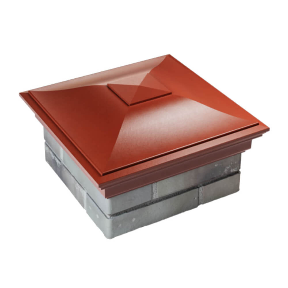 Колпак Zking Монблан Красный на столб 1.5х1.5 еврокирпича 0.7НФ (355х355мм) в Майкопе фото