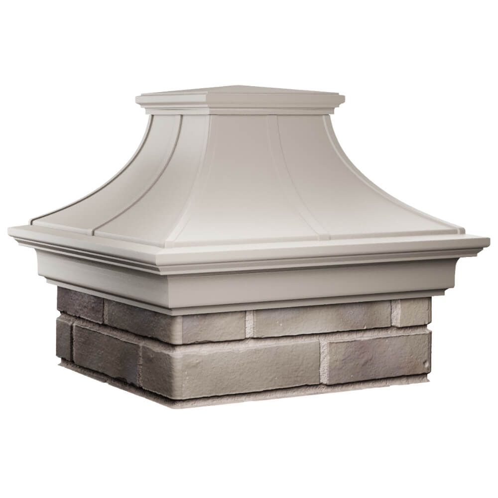 Колпак Zking Монблан Премиум Бежевый на столб 1.5х1.5 кирпича (385х385мм) в Майкопе фото