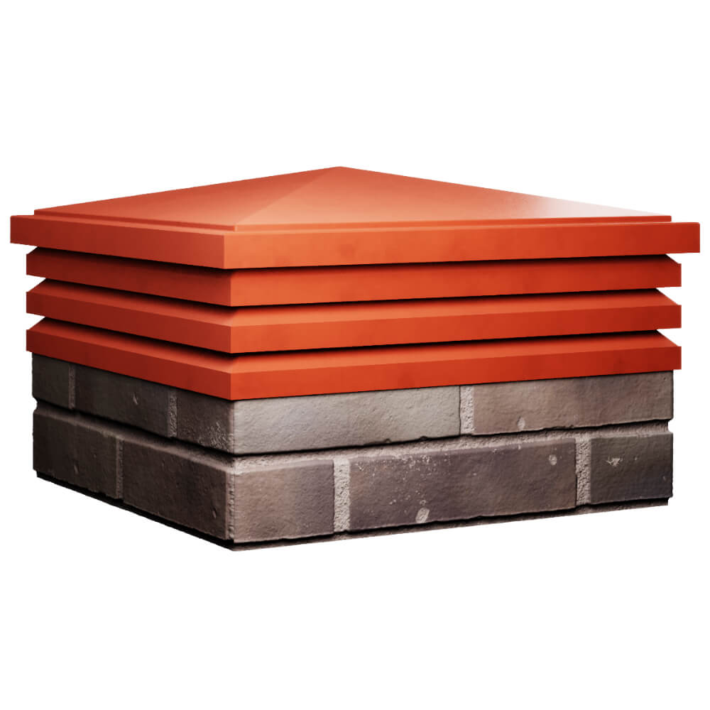 Колпак Zking Бона ХайТек Красный на столб 2х2 кирпича (513х513мм) в Майкопе фото