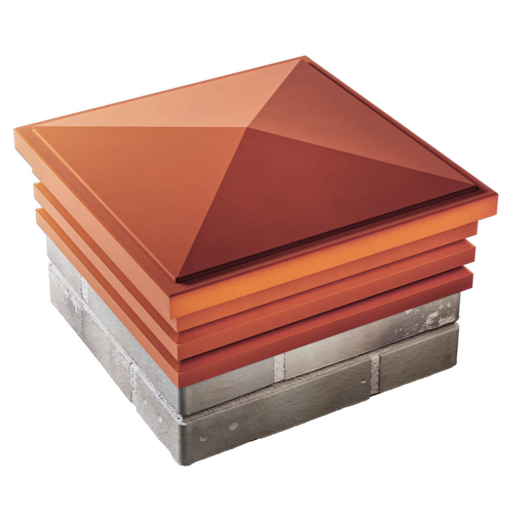 Колпак Zking Бона ХайТек Красный на столб 1.5х1.5 кирпича (385х385мм) в Майкопе фото