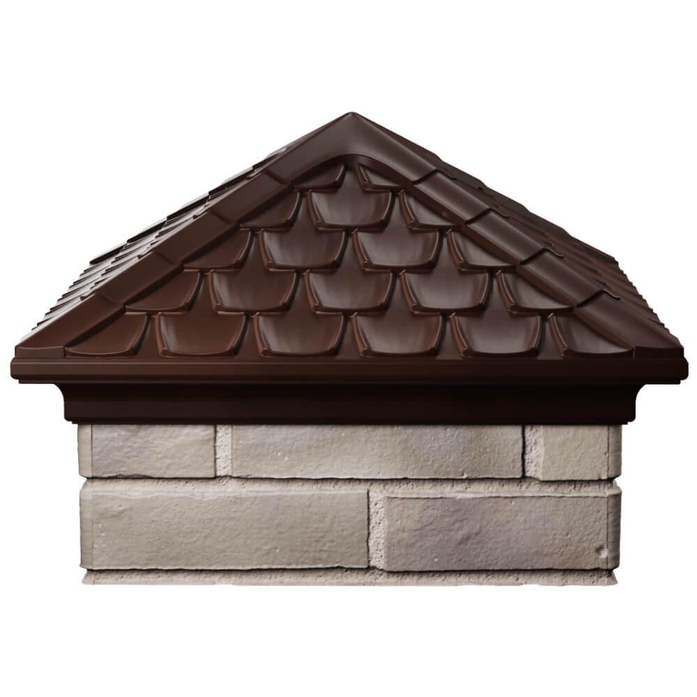 Колпак Zking Эльбрус Коричневый на столб 1.5х1.5 кирпича (385х385мм) Майкоп фото