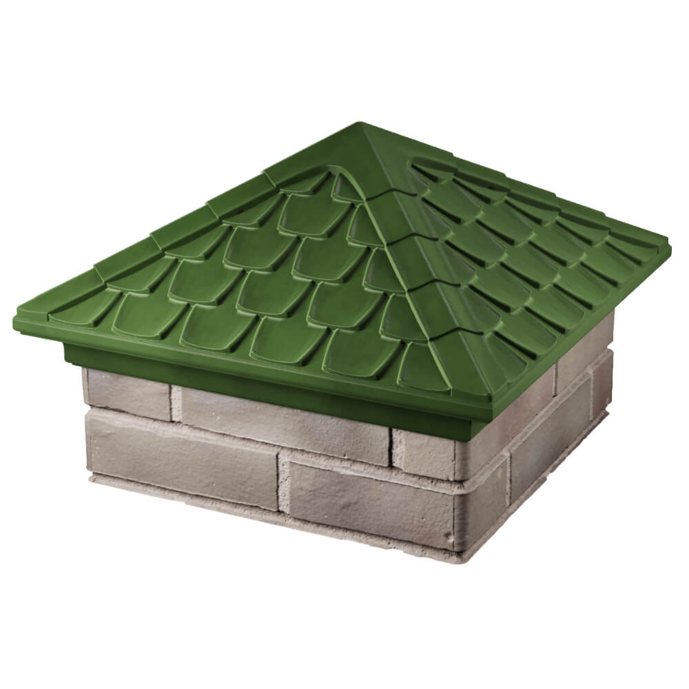 Колпак Zking Эльбрус Зеленый на столб 1.5х1.5 кирпича (385х385мм) в Майкопе фото