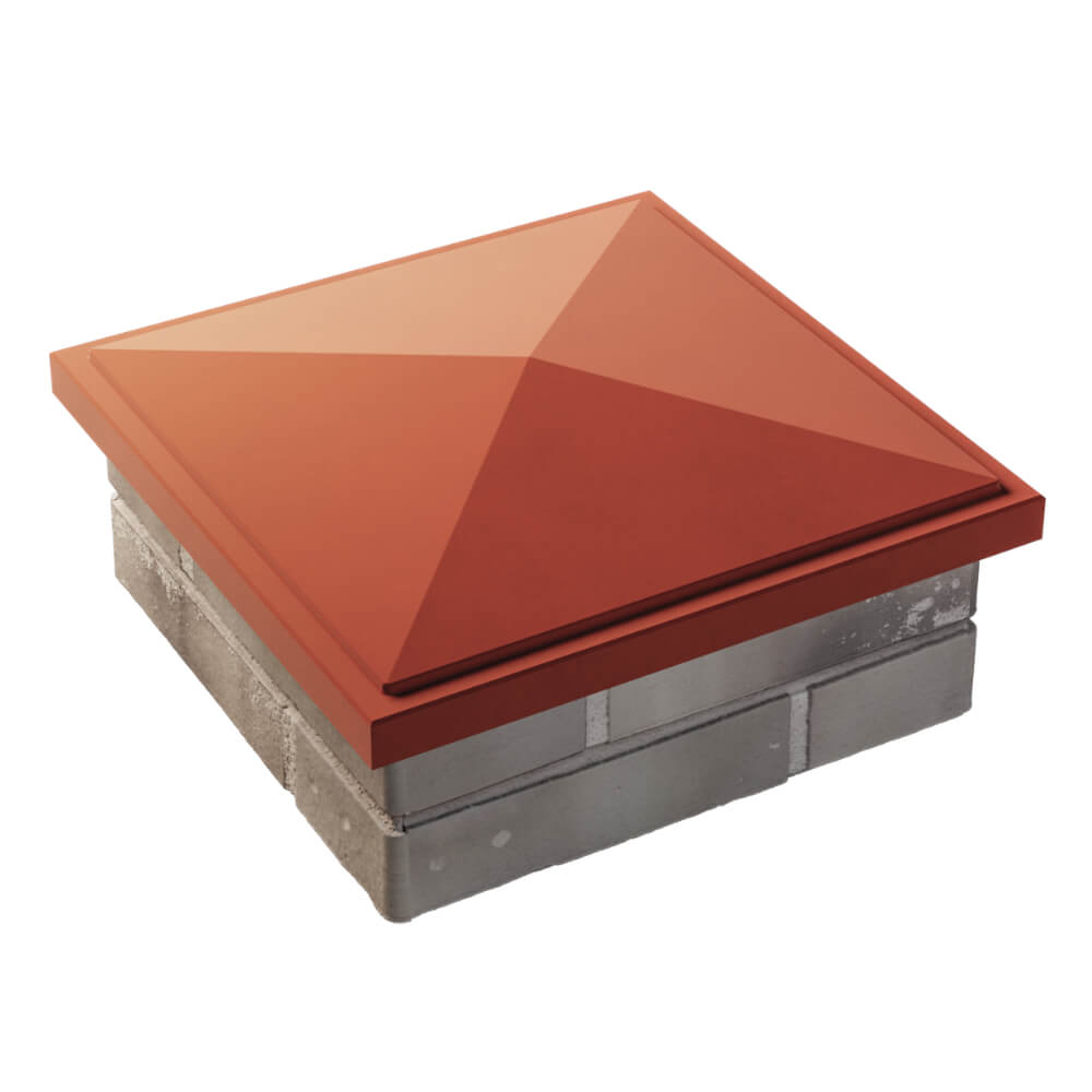 Колпак Zking БонаМоно Красный на столб 1.5х1.5 кирпича (385х385, 400х400мм) в Майкопе фото