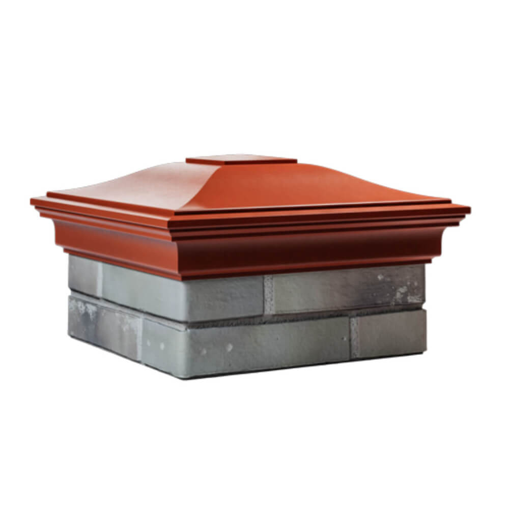 Колпак Zking Монблан Красный на столб 1.5х1.5 еврокирпича 0.7НФ (355х355мм) в Майкопе фото