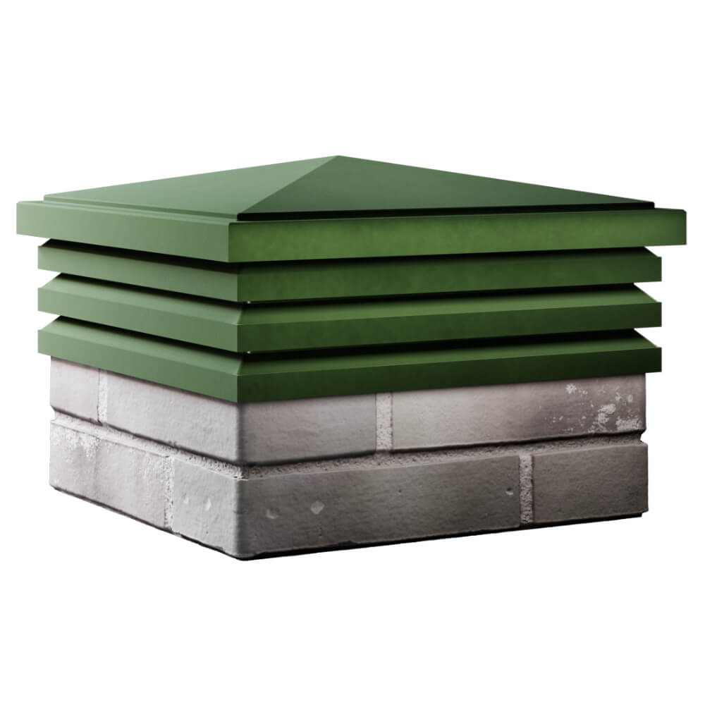 Колпак Zking Бона ХайТек Зеленый на столб 1.5х1.5 кирпича (385х385мм) в Майкопе фото