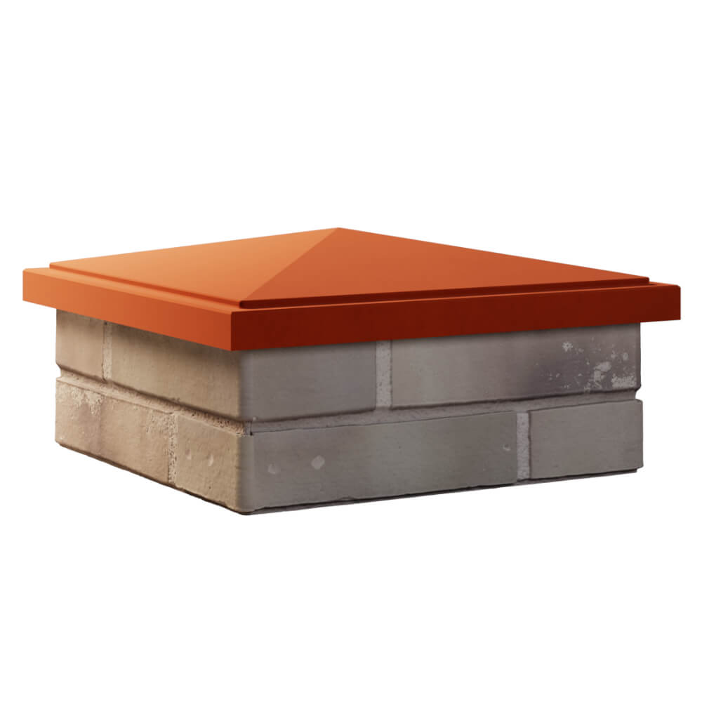 Колпак Zking БонаМоно Красный на столб 1.5х1.5 кирпича (385х385, 400х400мм) в Майкопе фото