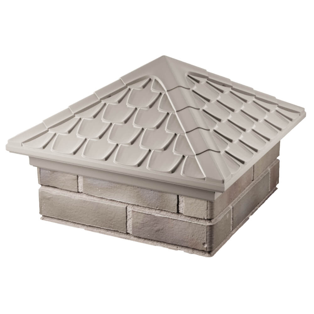 Колпак Zking Эльбрус Бежевый на столб 1.5х1.5 кирпича (385х385мм) в Майкопе фото