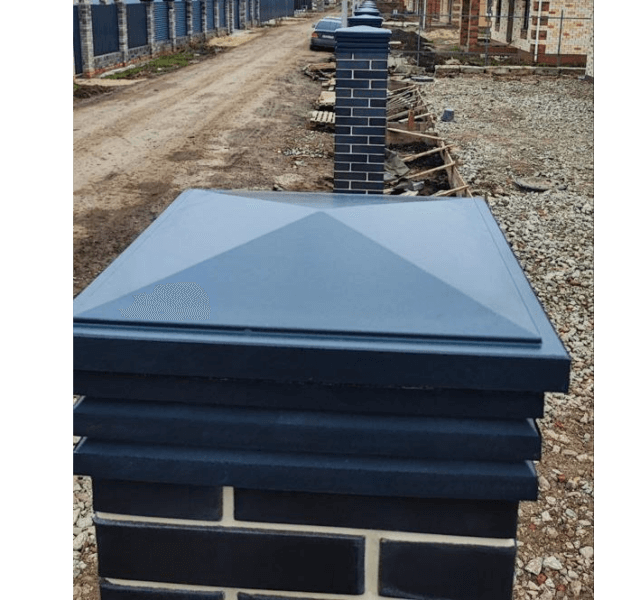 Колпак Zking Бона ХайТек Серый на столб 1.5х1.5 кирпича (385х385мм) в Майкопе фото