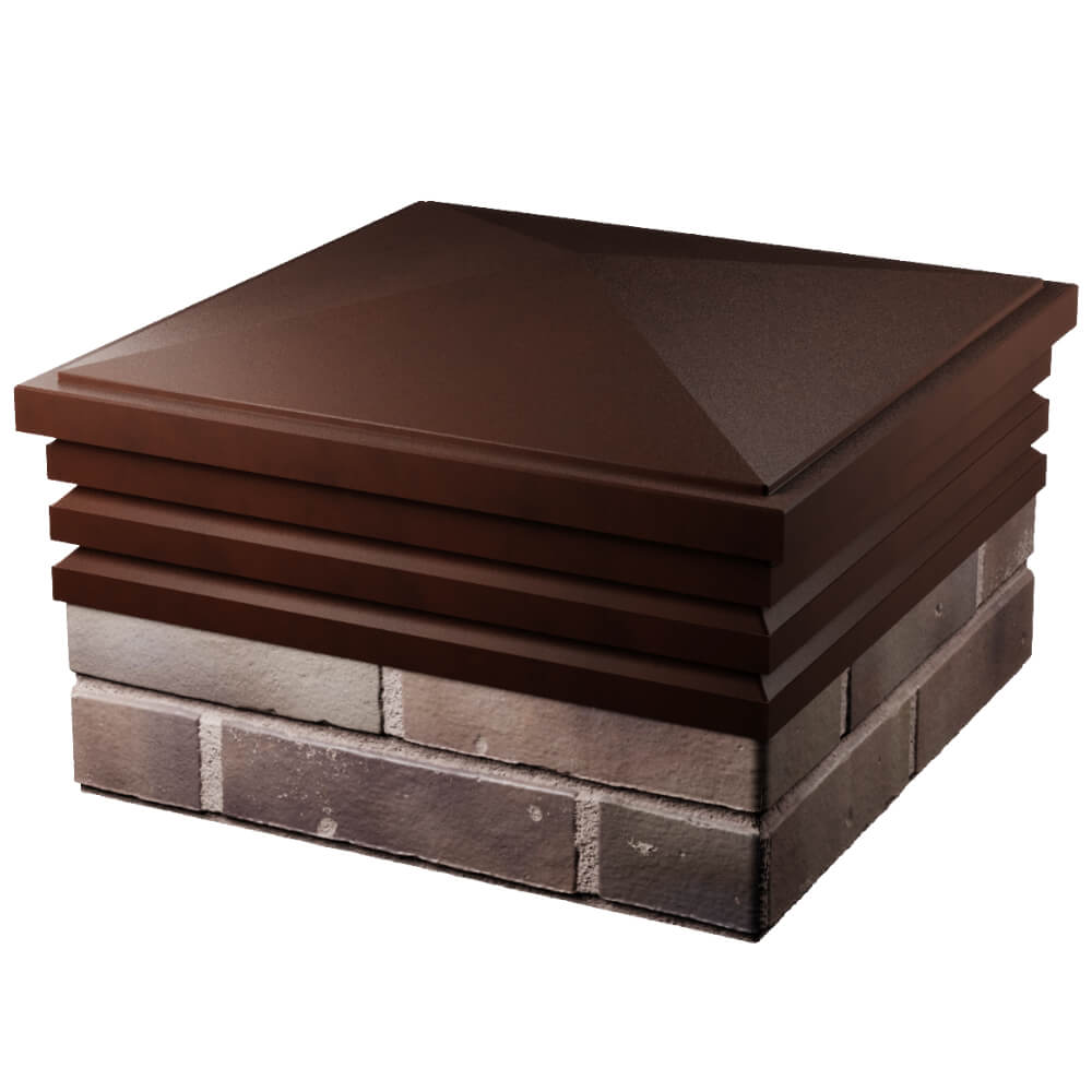 Колпак Zking Бона ХайТек Коричневый на столб 2х2 кирпича (513х513мм) в Майкопе фото